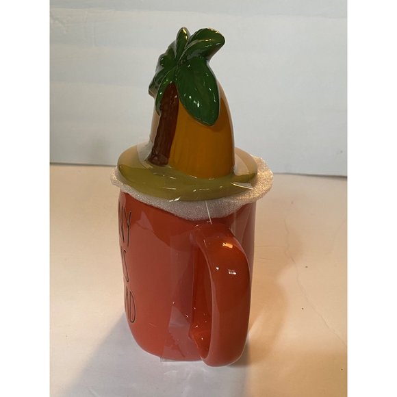 Rae Dunn Sunny Days Ahead Figural Coffee Mug Topper Summer Palm Tree - Picture 2 of 10